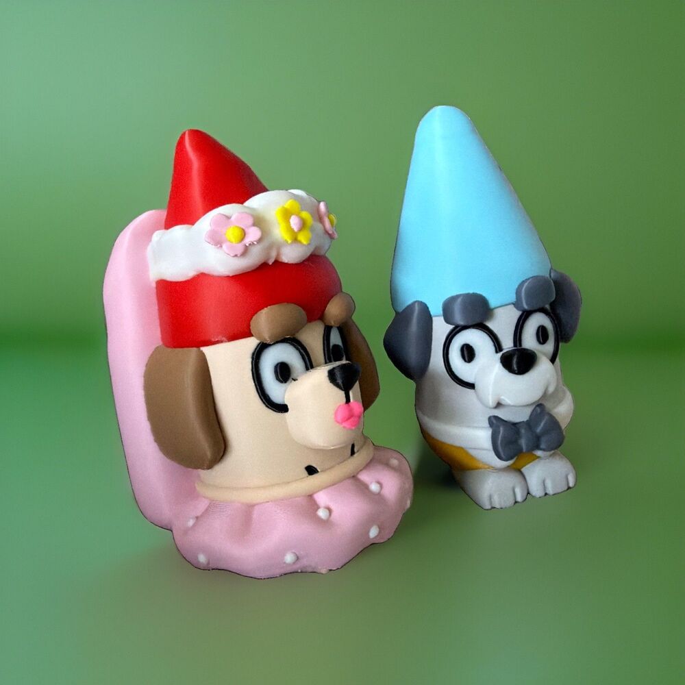 Bluey TV Show Husband and Wife Garden Gnome Fan Art Kids Toys & Collectible USA - Picture 4 of 8